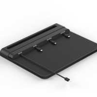 Black desk desktop multi-port charging station