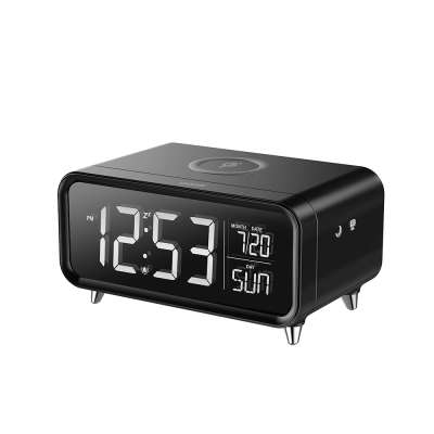 LED Electric Digital Alarm Clock With Wireless Phone Charger